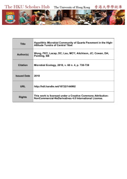 Title Hypolithic Microbial Community of Quartz Pavement in the High