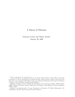 A Theory of Tolerance