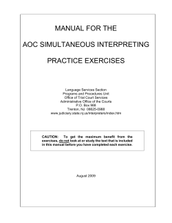 Manual for the AOC Simultaneous Interpreting Practice Exercises