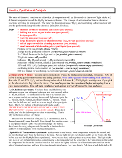 Chemical Demonstration Information