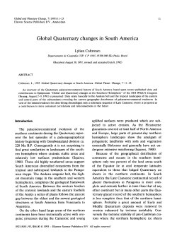 Global Quaternary changes in South America