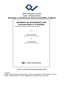 Readings on Governance and Accountability in