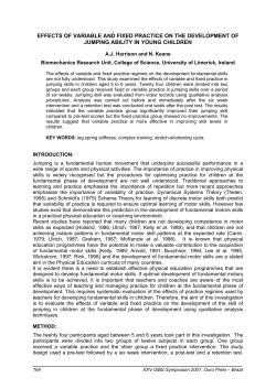 EFFECTS OF VARIABLE AND FIXED PRACTICE ON THE