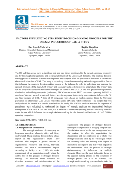 FACTORS INFLUENCING STRATEGIC DECISION