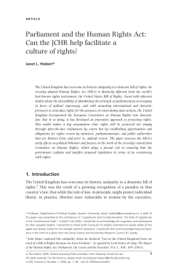 Parliament and the Human Rights Act: Can the