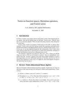 Notes on function spaces, Hermitian operators, and Fourier series
