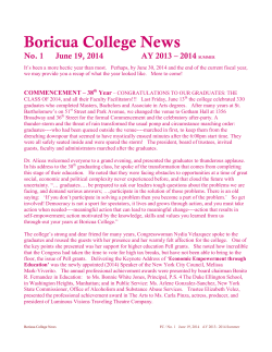 Boricua College News No. 1 June 19, 2014 AY 2013