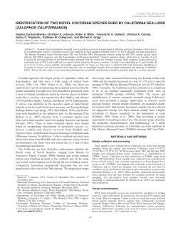 identification of two novel coccidian species shed by california sea