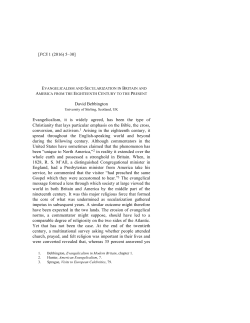 Evangelicalism and Secularization in Britain and America from the