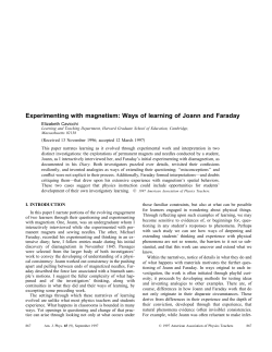 Experimenting with magnetism: Ways of learning of