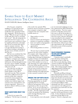 Enable Sales to Elicit Market Intelligence