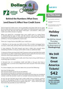 Fall 2015 Newsletter - Sheboygan Area Credit Union