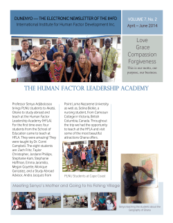 IIHFD Newsletter - June 2014 - Human Factor Academy Akatsi