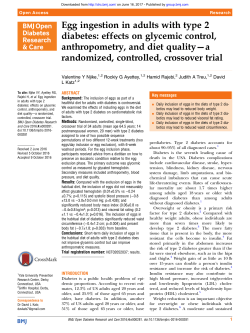 Egg ingestion in adults with type 2 diabetes: effects on glycemic