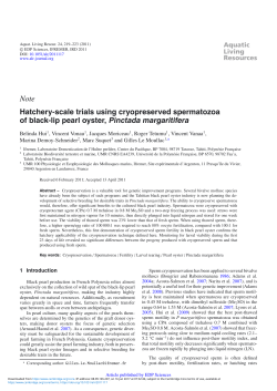Note Hatchery-scale trials using cryopreserved spermatozoa of