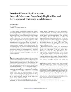 Preschool Personality Prototypes: Internal Coherence
