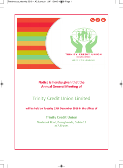 AGM Booklet 2016 - Trinity Credit Union