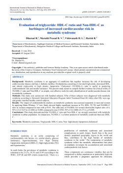 Evaluation of triglyceride: HDL-C ratio and Non-HDL