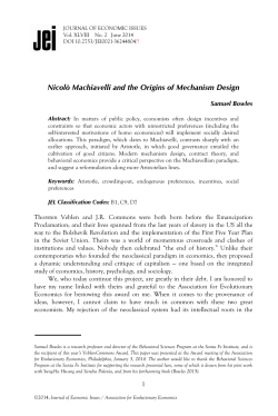 Nicolo Machiavelli and the Origins of Mechanism