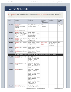 Course Schedule - Centre For Extended Learning