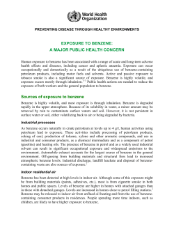 EXPOSURE TO BENZENE - World Health Organization