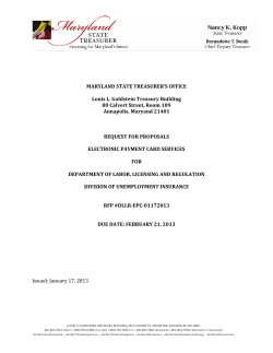 RFP - Maryland State Treasurer