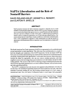 NAFTA Liberalization and the Role of Nontariff Barriers