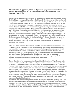 An Appalachian Symposium - Sonoma State University