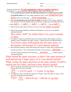 Density of Pennies Lab
