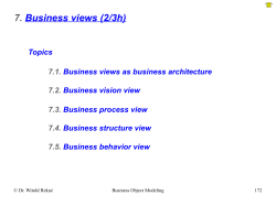 7. Business views (2/3h)