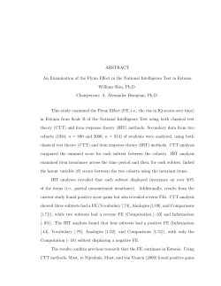 ABSTRACT An Examination of the Flynn Effect in the National