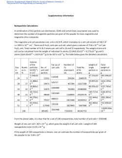 Supplementary information Nanoparticle Calculations: A