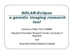 Introduction to Solar Eclipse - Center for Brain Imaging Research