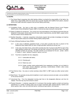 PROCEDURE Local Wellness FNS-P002