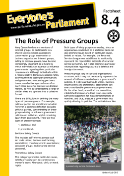 The Role of Pressure Groups