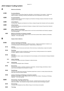 JACS Subject Coding System
