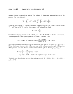 CHAPTER 19 SOLUTION FOR PROBLEM 13 Suppose the gas