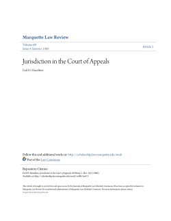 Jurisdiction in the Court of Appeals