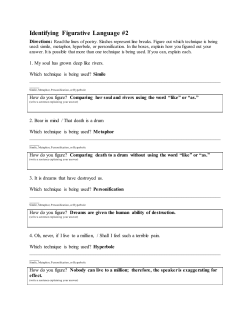 Identifying Figurative Language #2 - The Syracuse City School District