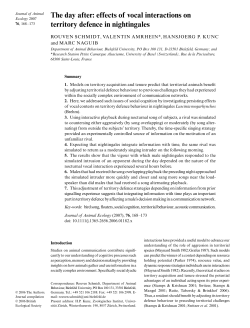 effects of vocal interactions on territory defence in nightingales