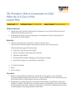 The President`s Role as Commander-in-Chief