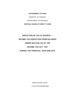 DEDUCTION OF TAX AT SOURCE &mdash; INCOME&ndash;TAX DEDUCTION