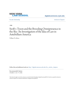 Swift v. Tyson and the Brooding Omnipresence in the Sky: An