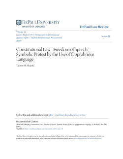 Constitutional Law - Freedom of Speech - Symbolic