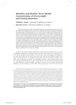 News Media Constructions of Overweight and Eating Disorders