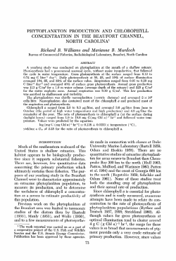 phytoplankton production and chlorophyll concentration in the