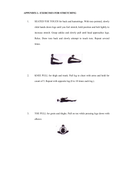 APPENDIX L: EXERCISES FOR STRETCHING 1. SEATED TOE