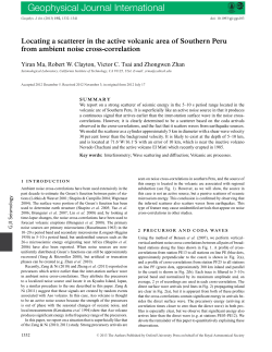 Locating a scatterer in the active volcanic area of Southern Peru