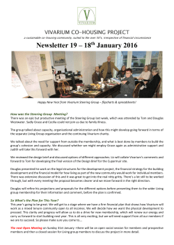Newsletter 19 &ndash; 18 January 2016