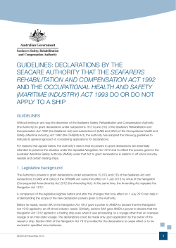 guidelines: declarations by the seacare authority that the seafarers